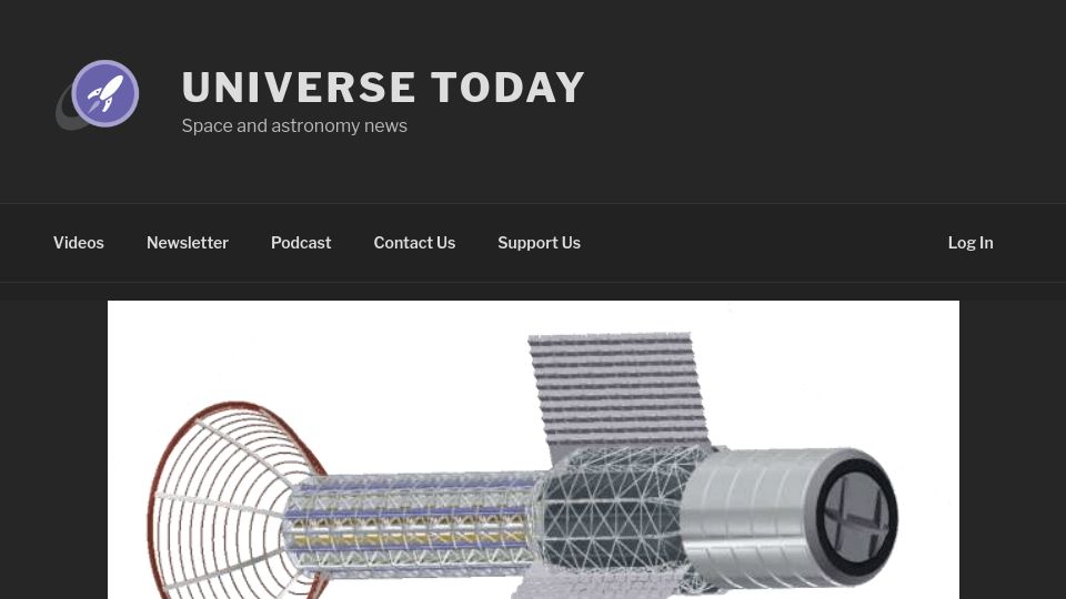 Screenshot of universetoday.com: Modeling of pulsed plasma rocket shows it should be possible to create one