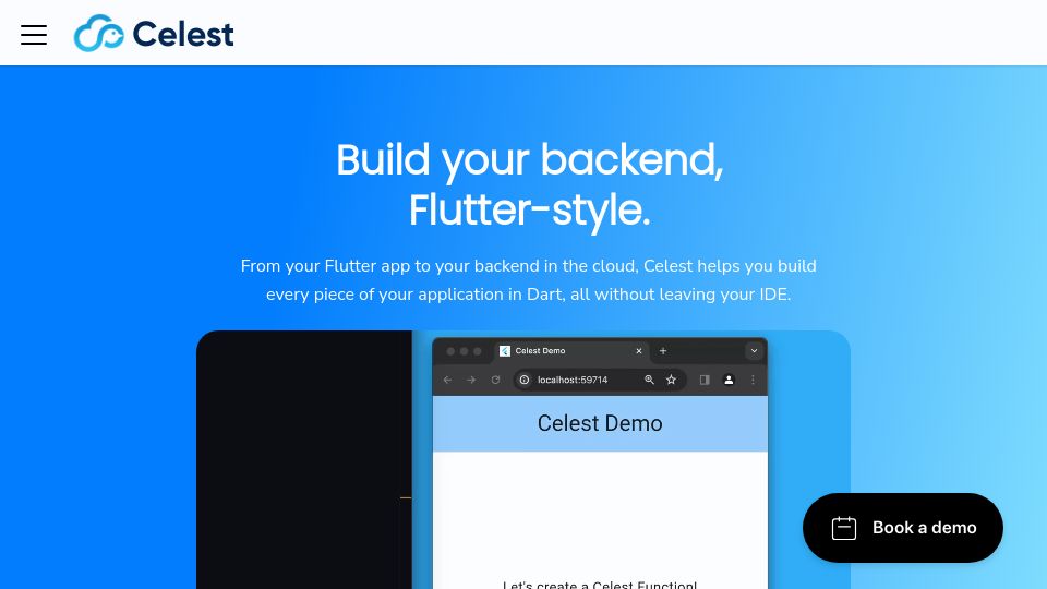 Screenshot of celest.dev: Show HN: Celest – Flutter Cloud Platform
