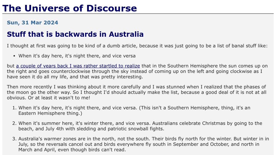 Screenshot of blog.plover.com: Stuff that is backwards in Australia