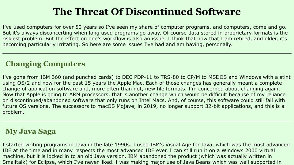 Screenshot of almy.us: The Threat of Discontinued Software (2021)