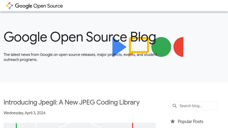 Screenshot of opensource.googleblog.com: Jpegli: A new JPEG coding library