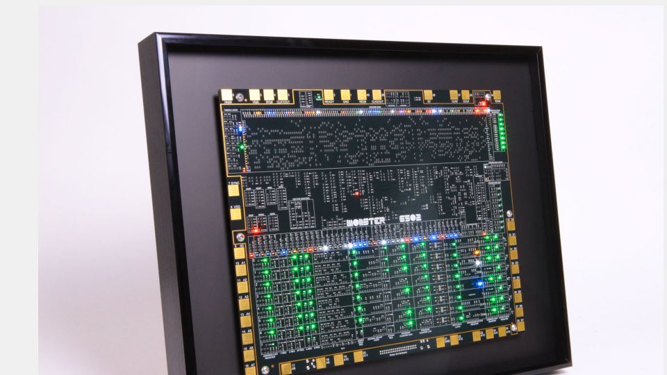 Screenshot of monster6502.com: MOnSter 6502: a working transistor-scale replica of the classic MOS 6502