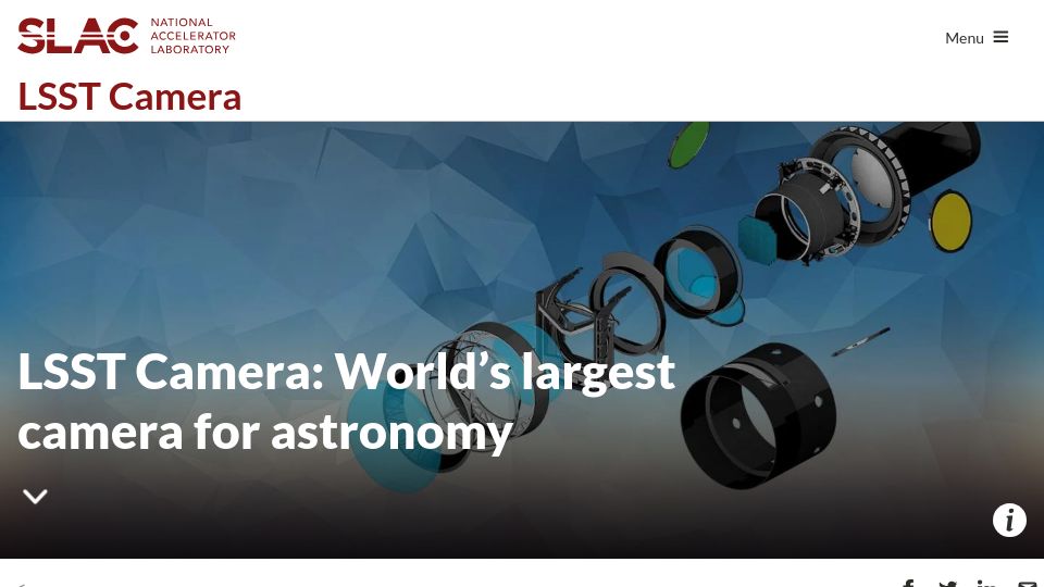 Screenshot of www6.slac.stanford.edu: LSST Camera: largest camera for astronomy