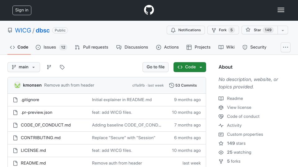 Screenshot of github.com: Device Bound Session Credentials Explainer