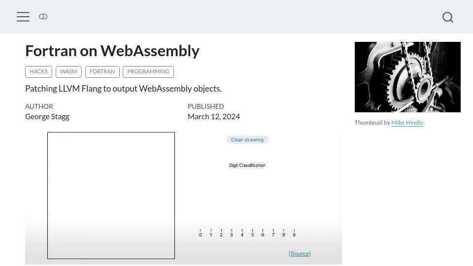 Screenshot of gws.phd: Fortran on WebAssembly