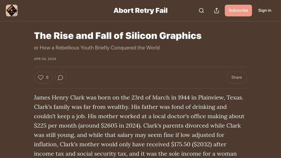 Screenshot of abortretry.fail: The Rise and Fall of Silicon Graphics