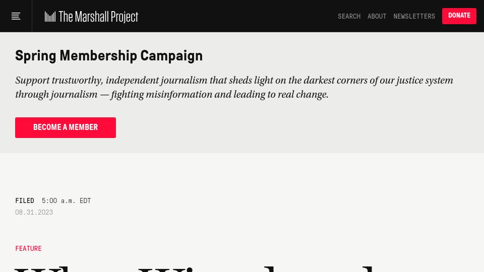 Screenshot of themarshallproject.org: When wizards and orcs came to death row