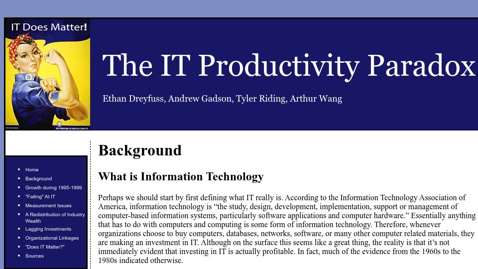 Screenshot of cs.stanford.edu: The IT Productivity Paradox (2015)