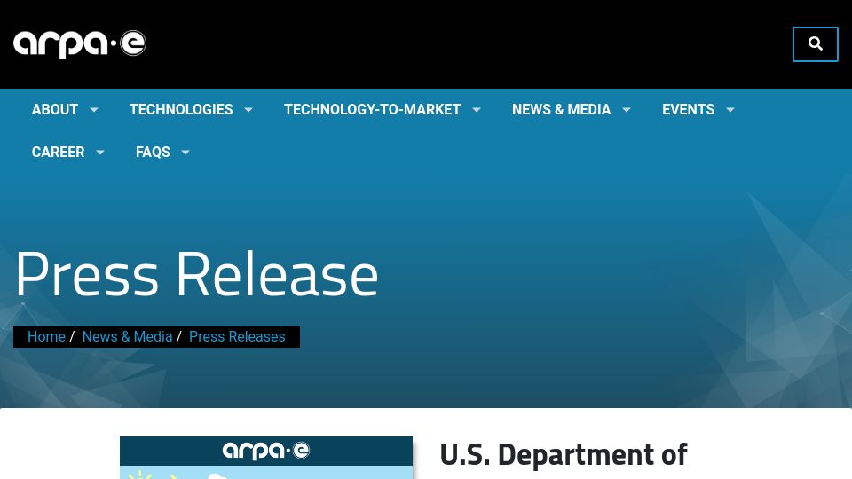 Screenshot of arpa-e.energy.gov: Phytomining – Extracting Minerals via Plants