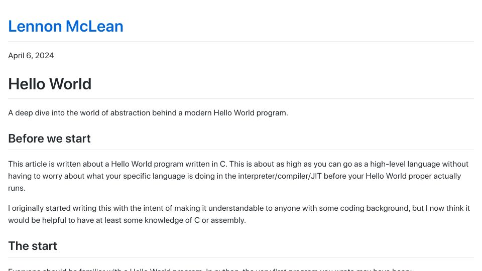 Screenshot of thecoder08.github.io: Hello World
