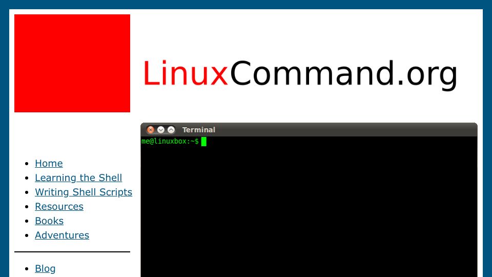 Screenshot of linuxcommand.org: The Linux Command Line