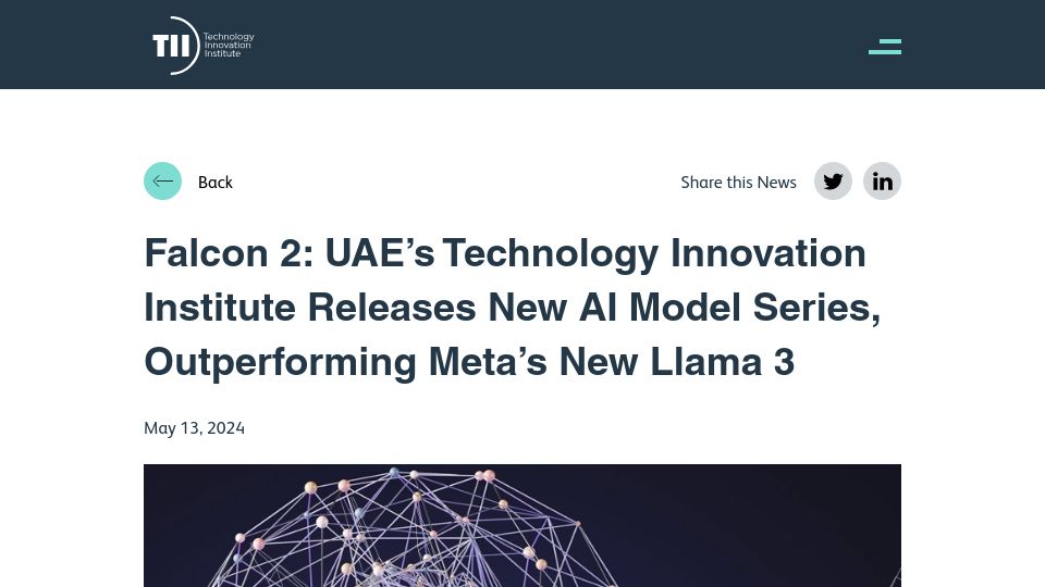 Screenshot of tii.ae: Falcon 2