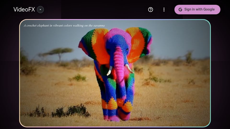 Screenshot of aitestkitchen.withgoogle.com: Google announces Veo, their Sora competing text/image-to-video model