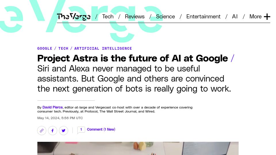 Screenshot of theverge.com: Project Astra