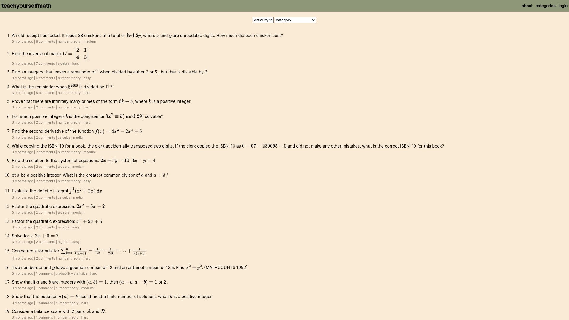Screenshot of teachyourselfmath.app: Show HN: I built a math website the internet loved, I'm back with more features