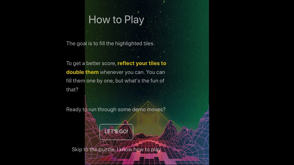 Screenshot of hidden-mirrors.com: Show HN: I wrote a symmetry game with a daily puzzle