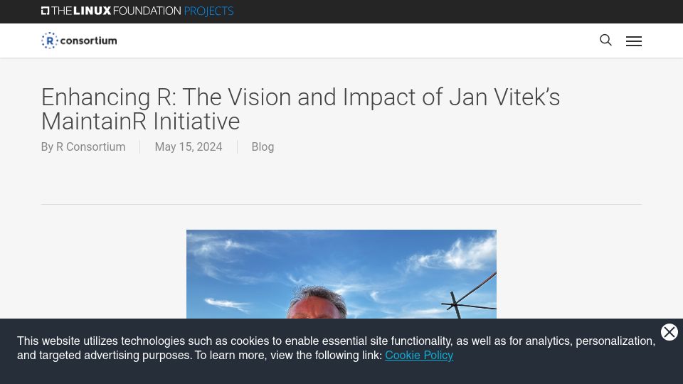 Screenshot of r-consortium.org: Enhancing R: The Vision and Impact of Jan Vitek's MaintainR Initiative