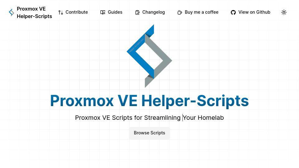 Screenshot of helper-scripts.com: Proxmox VE Helper-Scripts