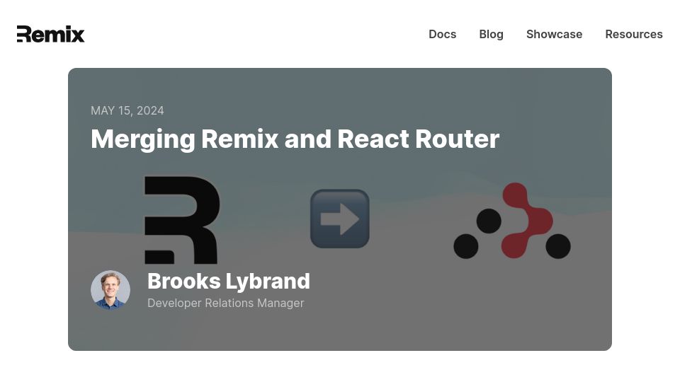 Screenshot of remix.run: Merging Remix and React Router