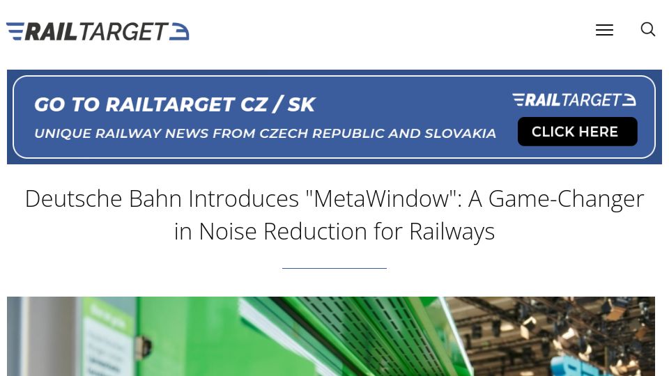 Screenshot of railtarget.eu: Deutsche Bahn introduces "MetaWindow"