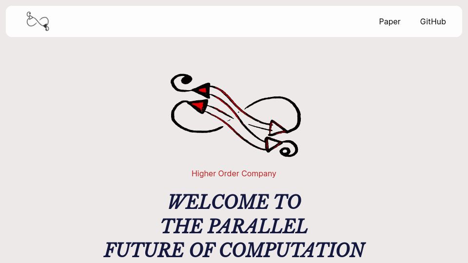 Screenshot of hvm-page.pages.dev: Welcome to the Parallel Future of Computation