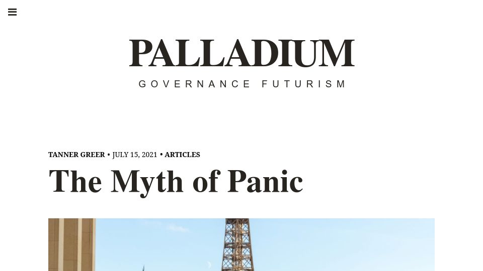 Screenshot of palladiummag.com: The Myth of Panic (2021)