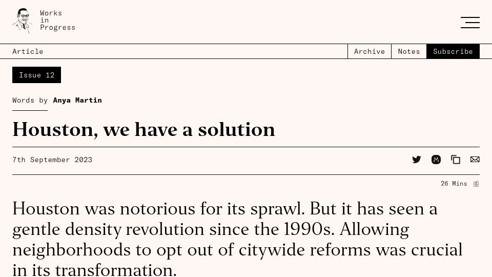Screenshot of worksinprogress.co: Houston, We Have a Solution (2023)
