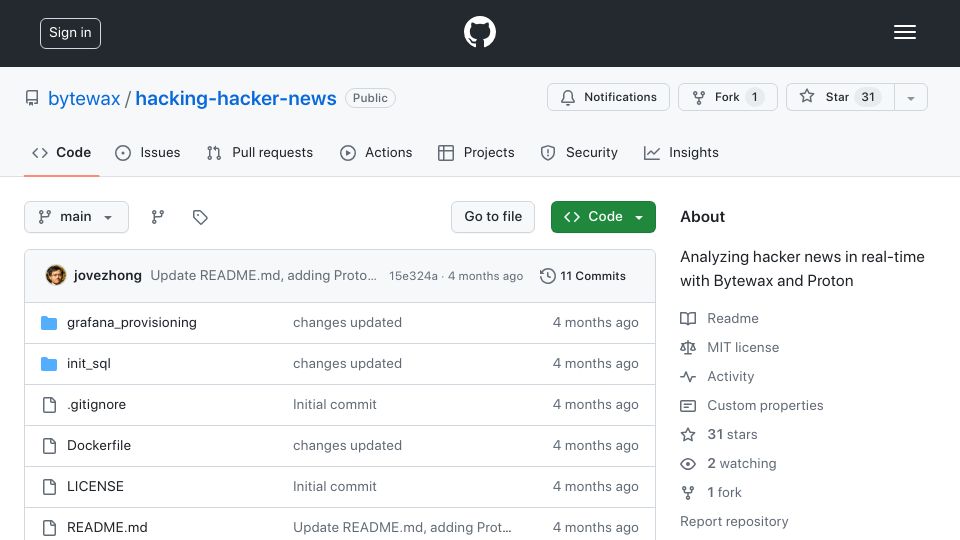Screenshot of github.com: Analyzing Prolific HN Commenters in Real Time