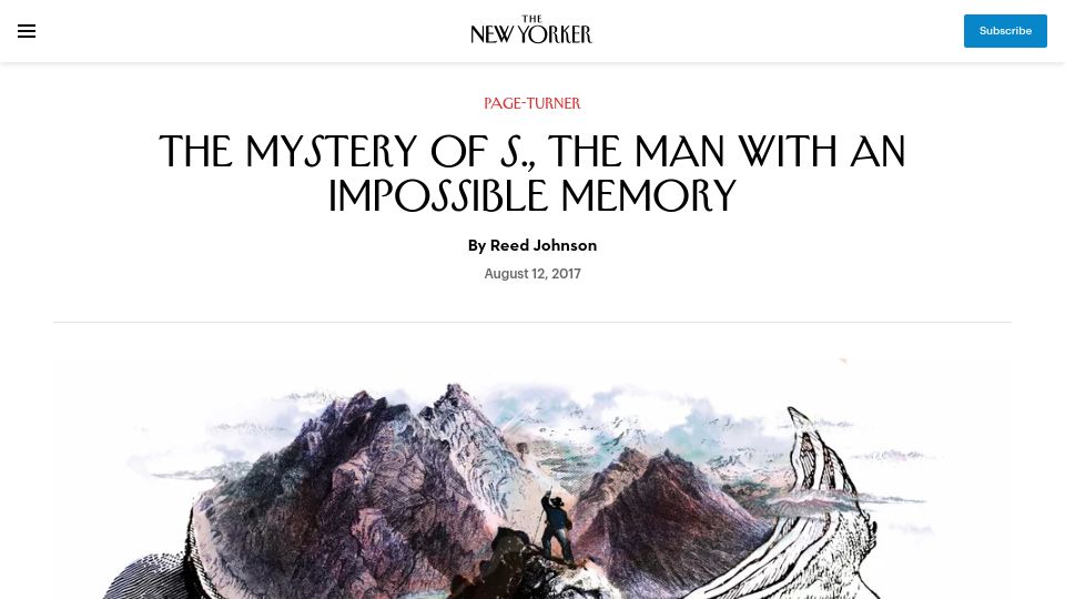 Screenshot of newyorker.com: A Man with an Impossible Memory