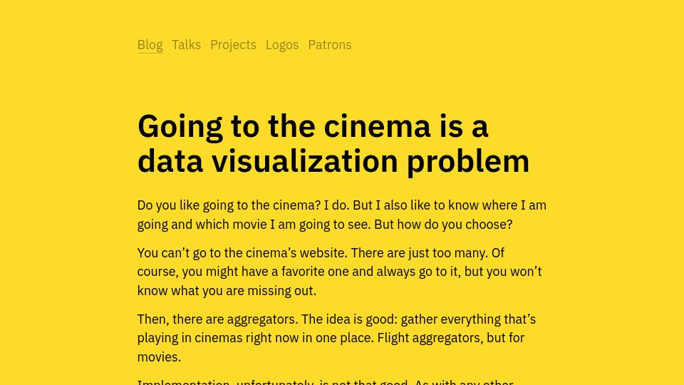 Screenshot of tonsky.me: Aggregating all cinema showtimes in Germany with Clojure