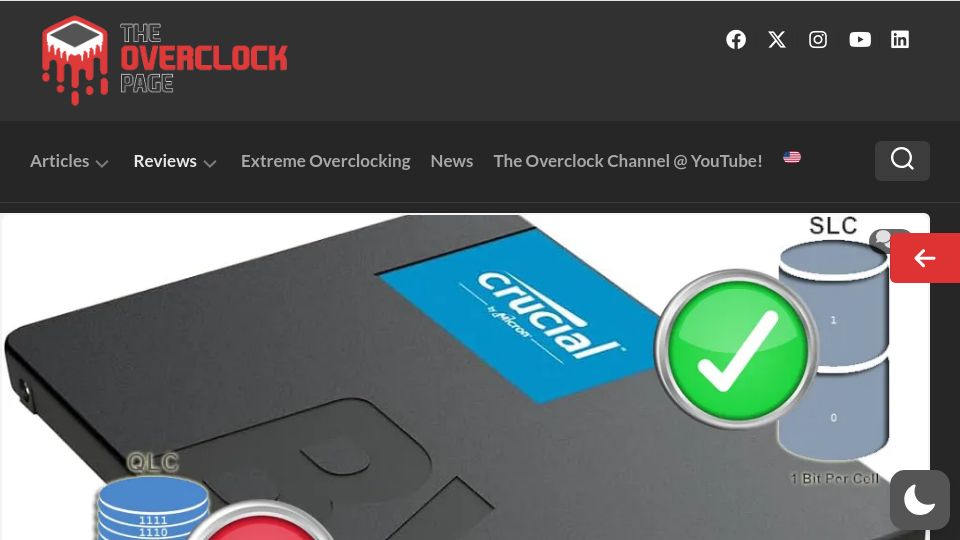 Screenshot of theoverclockingpage.com: Transforming a QLC SSD into an SLC SSD