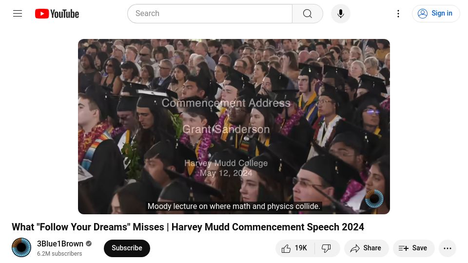 Screenshot of youtube.com: What "Follow Your Dreams" Misses [video]