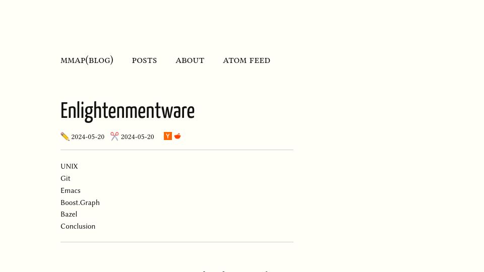 Screenshot of mmapped.blog: Enlightenmentware