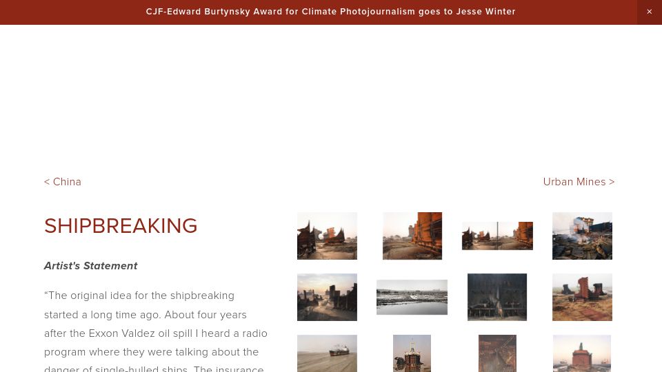 Screenshot of edwardburtynsky.com: Shipbreaking