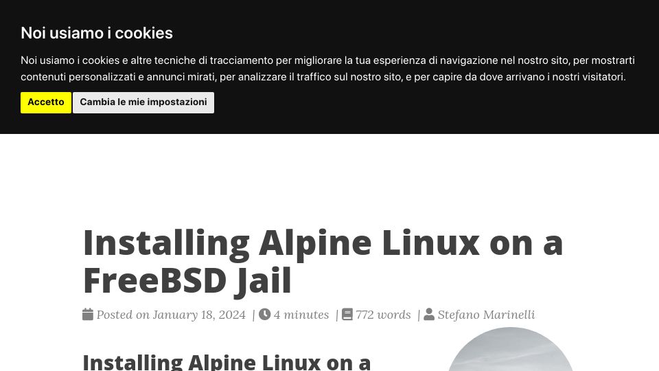 Screenshot of it-notes.dragas.net: Install Alpine Linux on FreeBSD Jail