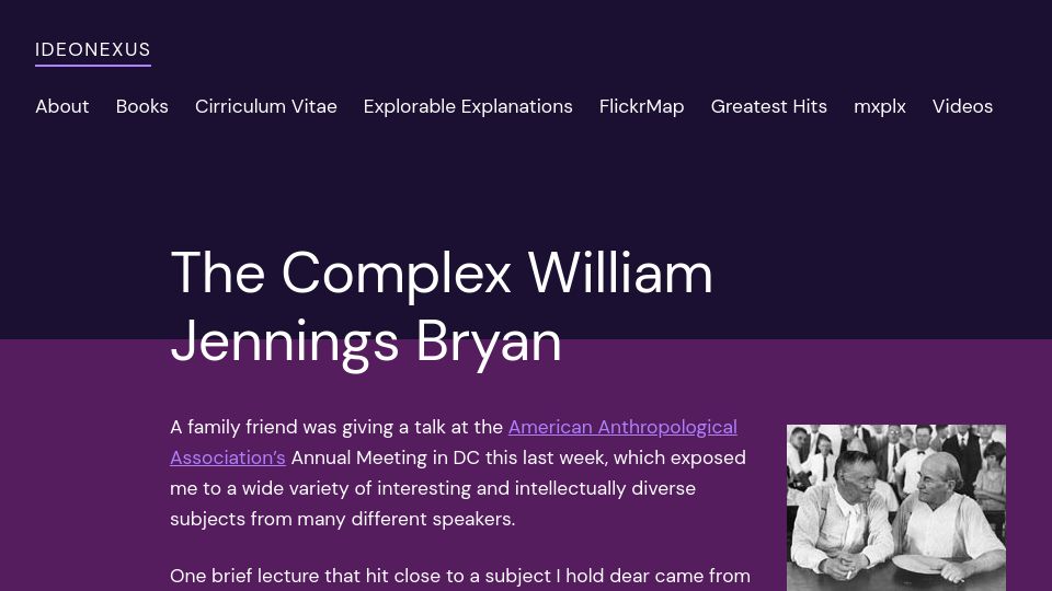 Screenshot of ideonexus.com: The complex William Jennings Bryan (2007)