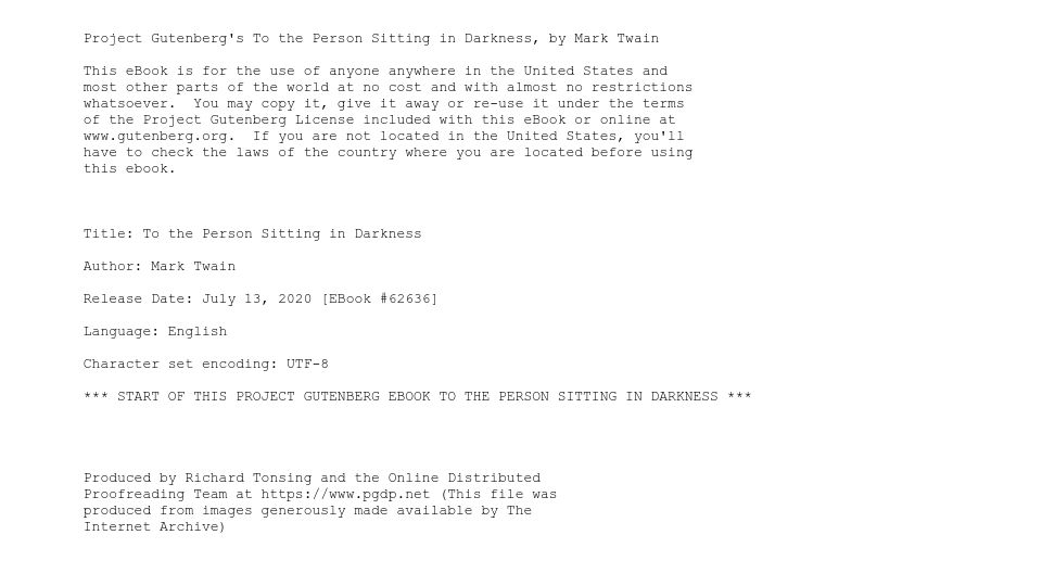 Screenshot of gutenberg.org: To the Person Sitting in Darkness (1901)
