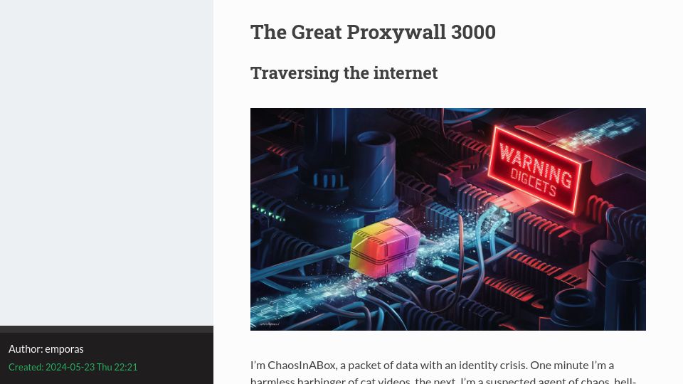 Screenshot of pramatias.github.io: The Great Proxywall 3000