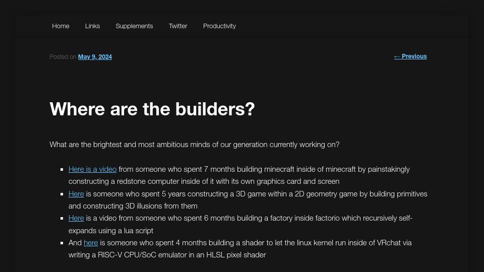 Screenshot of near.blog: Where are the builders?