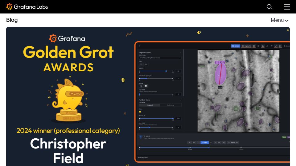 Screenshot of grafana.com: How to monitor steel alloys with Grafana