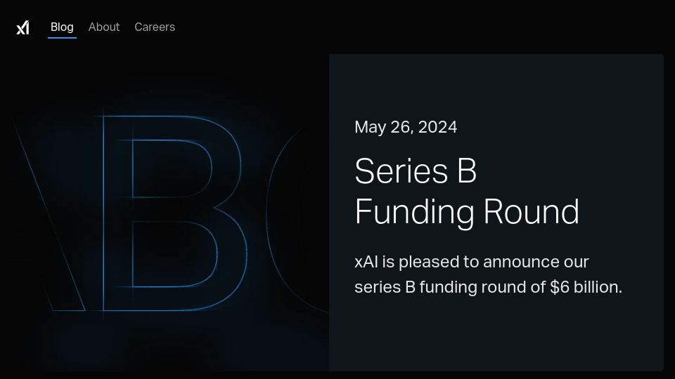 Screenshot of x.ai: X.ai: $6B Series B