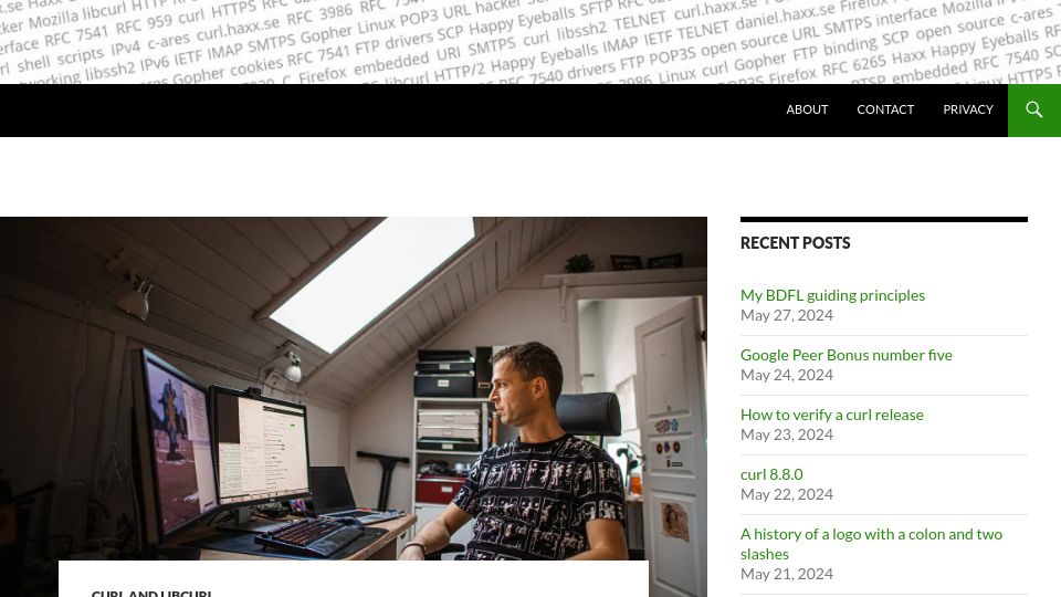 Screenshot of daniel.haxx.se: My BDFL guiding principles (cURL) – daniel.haxx.se