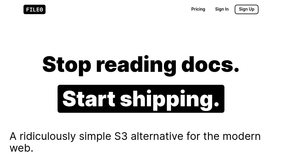 Screenshot of file0.dev: Show HN: File0 – An easier way to manage files in serverless apps