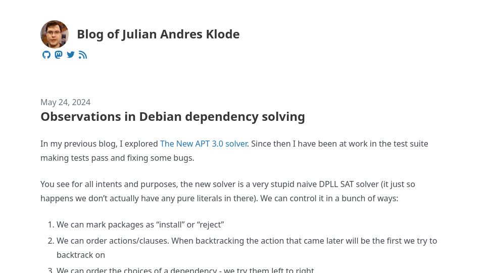 Screenshot of blog.jak-linux.org: Observations in Debian Dependency Solving