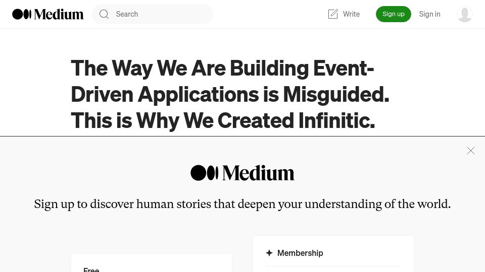 Screenshot of gillesbarbier.medium.com: The Way We Are Building Event-Driven Applications Is Misguided