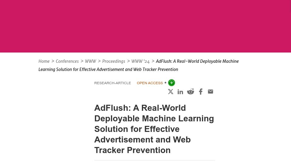 Screenshot of dl.acm.org: AdFlush