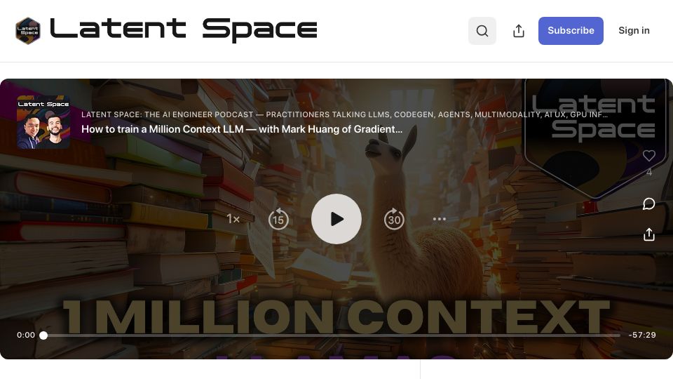 Screenshot of latent.space: How to Train a Million Context LLM