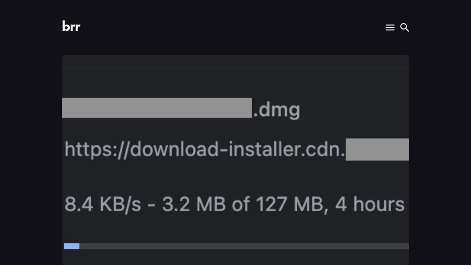 Screenshot of brr.fyi: Engineering for Slow Internet