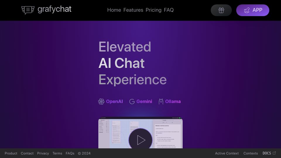 Screenshot of grafychat.com: Show HN: I built a non-linear UI for ChatGPT