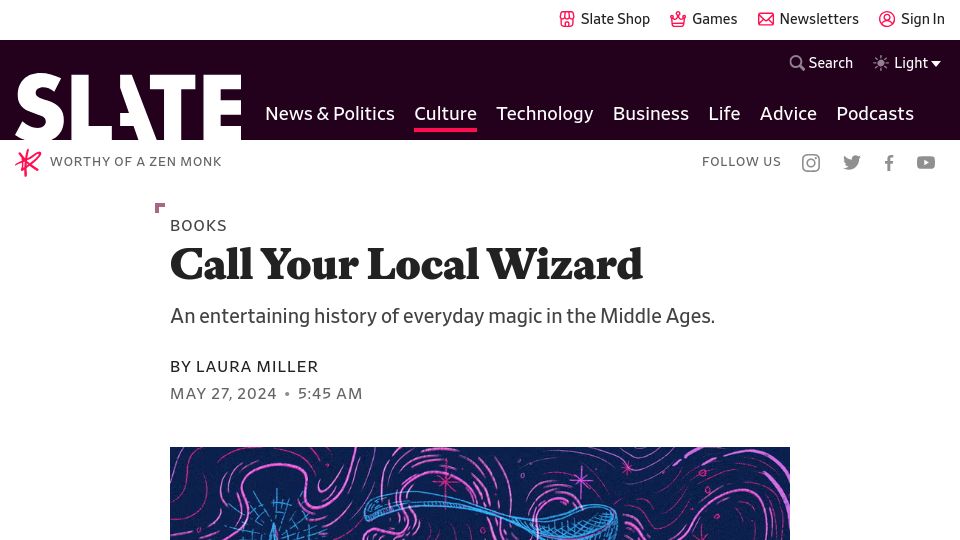 Screenshot of slate.com: Call Your Local Wizard
